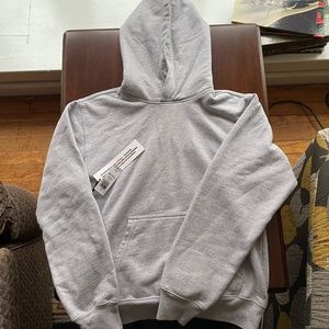 Aritzia TNA Extra Fleece Perfect Hoodie Grey Sweatshirt Size XS NWT